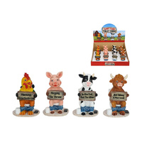 10CM FARMYARD ANIMALS ON TOILET 4ASST UN12