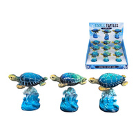 10CM BOBBLE TURTLE ON WAVE BASE 3ASST UN12