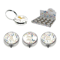 6CM BLUE BUTTERFLY PILL BOX 3ASST UN12