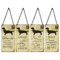 WOODEN DOG SIGN 4ASST