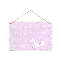 30X20CM UNICORN WORDING PLAQUE