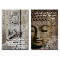 50X70CM BUDDHA W/MANDELA CANVAS 2ASST