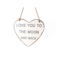 HEART SHAPE LOVE YOU TO THE MOON WALL PLQ