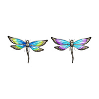 46CM METAL DRAGONFLY W/GLASS W/ART 2ASST