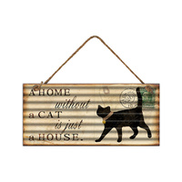 METAL CAT WALL HANGING 30X13CM