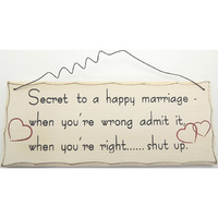 HAPPY MARRIAGE SIGN 25X10CM