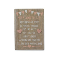 MUMS FAMILY RULES MDF PLAQUE 25CM