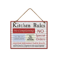 MTL KITCHEN RULES WALL HANGING 28.5CM