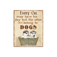 MTL DOG PLAQUE 20X25CM