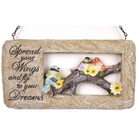 BIRD SCENE HANGING PLAQUE