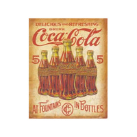 TIN SIGN COKE 26X35CM