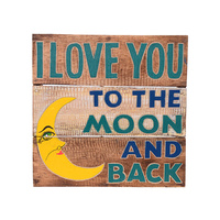CARVED PLAQUE MED LOVE TO MOON 30X30CM