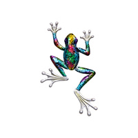 31CM MULTI COLOUR FROG WALL ART QTY 4