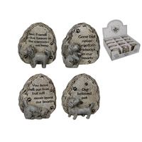 9CM DOG MEMORIAL PLAQUE 4ASST UN12
