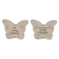 9CM BFLY GARDEN PLAQUE 2ASST QTY 6
