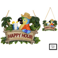 40CM HAPPY HOUR PARROT SIGN