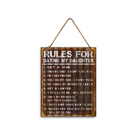 SIGN RULES FOR DAUGHTER 29X40CM