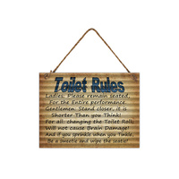 TOILET RULES MTL WALL PLQ 28.5X40CM