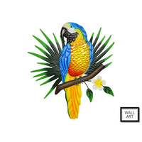 46CM BLUE PARROT WALL ART ON LEAF
