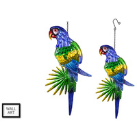 60CM HANGING GLASS PARROT WALL ART