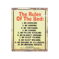 RULE OF THE BED PLAQUE 25X30CM