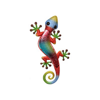 46CM MULTI COLOURED GLASS LIZARD W/ART