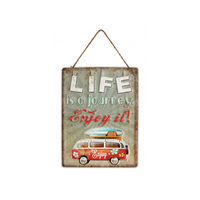 MTL EMBOSSED RED KOMBI WALL HANGER 2ASST