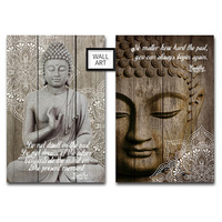 50X70CM BUDDHA W/MANDALA CANVAS 2ASST