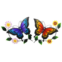 50X40CM FLORAL BUTTERFLY W/ART 2ASST