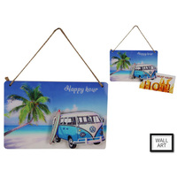 21X14CM MDF COMBI BEACH PLAQUE 2ASST QTY 4