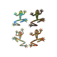 20CM MULTI COLOURED FROG WALL ART 4ASST