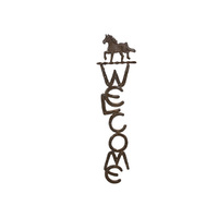 70CM CAST IRON HORSE WELCOME SIGN QTY 2