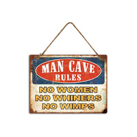 MAN CAVE METAL WALL HANGING 30X40CM