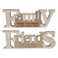 40CM FAMILY/FRIEND MDF DECOR SIGN 2ASST