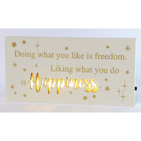 STARLIGHT LED BLOCK 20X10CM HAPPINESS