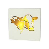 STARLIGHT LED BLOCK COW 20X20CM