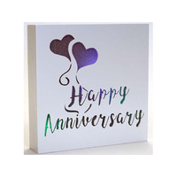 STARLIGHT LED BLOCK HAPPY ANNIV 20X20CM