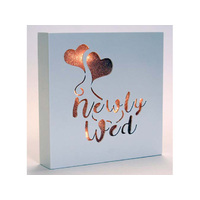 STARLIGHT LED BLOCK NEWLY WED 20X20CM