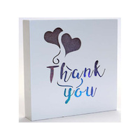 STARLIGHT LED BLOCK THANK YOU 20X20CM