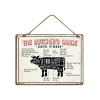 METAL BEEF CUTS WALL HANGING 30X40CM