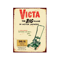 TIN SIGN VICTA MOWER