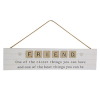 35CM FRIEND/FAMILY WORDING PLAQUE QTY 6