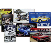 TIN PLATES CARS 20X30CM 10ASST