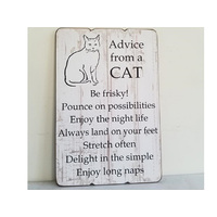 ADVISE FROM A CAT PLANK STYLE PLAQUE