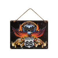 ROUTE 66 MTL WALL PLAQ 30X40CM