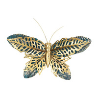 49CM BLUE/GOLD B/FLY WALL ART