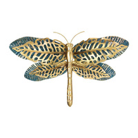 50CM BLUE/GOLD/D/FLY WALL ART