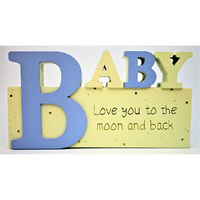 SIGN BABY BLUE 24X13CM