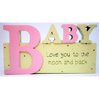 SIGN BABY PINK 24X13CM