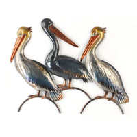 METAL PELICANS WALL DECOR 54x43x3CM